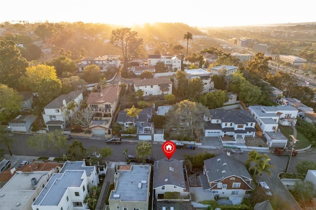 drone / aerial view with a residential view