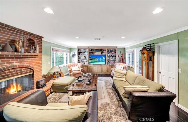 5441 Calvin Ave, Tarzana, CA 91356 - living area with wood finished floors and ornamental molding