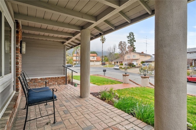 view of patio featuring a residential view