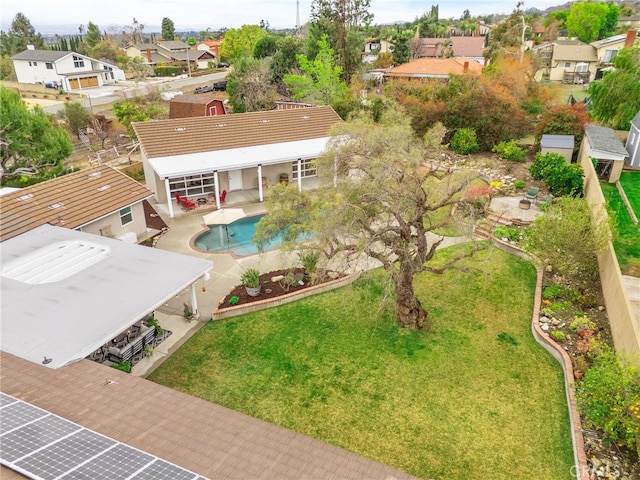 aerial view with a residential view