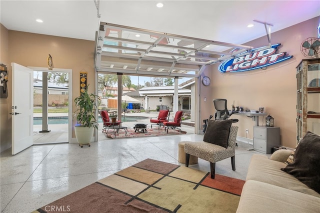 interior space featuring recessed lighting