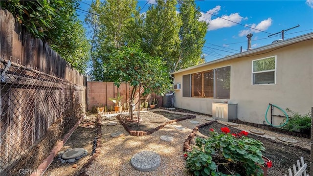 view of yard featuring a fenced backyard