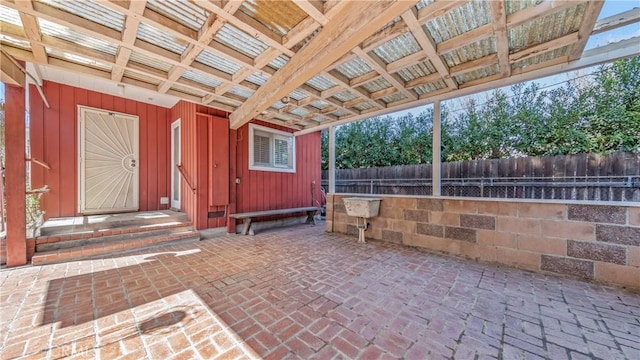 view of patio with fence