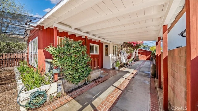 view of patio featuring a fenced backyard