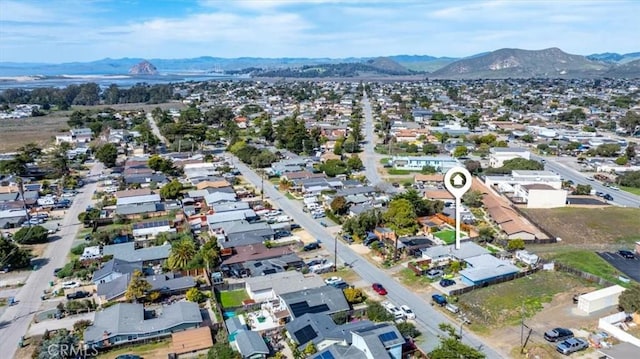 aerial view with a residential view and a mountain view