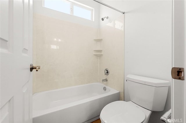 full bathroom with tub / shower combination and toilet