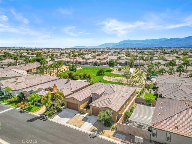 aerial view with a residential view and a mountain view