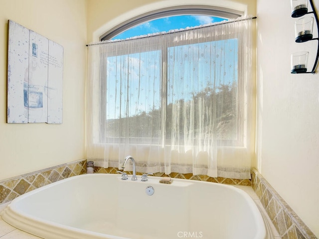 full bathroom featuring a washtub