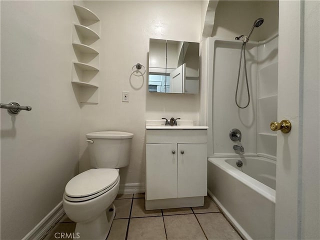 332 W 9th St, Long Beach, CA 90813 - bathroom with shower / tub combination, vanity, tile patterned floors, toilet, and baseboards