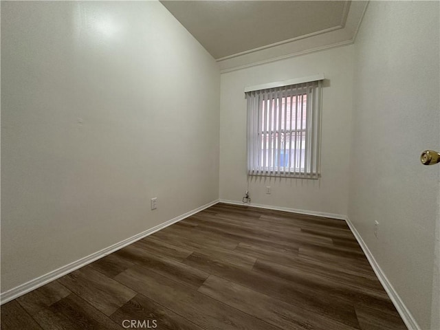332 W 9th St, Long Beach, CA 90813 - spare room featuring crown molding, baseboards, and dark wood finished floors