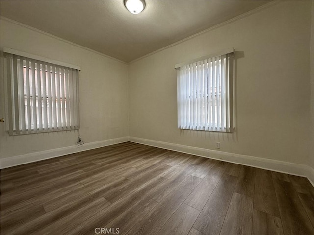 332 W 9th St, Long Beach, CA 90813 - unfurnished room featuring baseboards, dark wood-style flooring, and crown molding