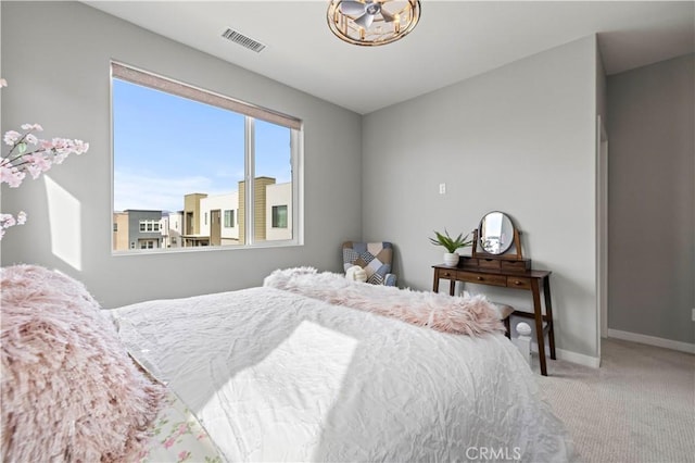 27046 Tanager Ln, Valencia, CA 91381 - carpeted bedroom with baseboards and a chandelier