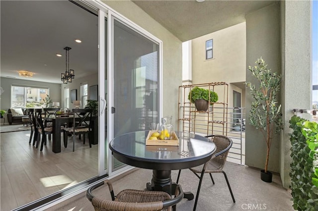 balcony featuring outdoor dining space