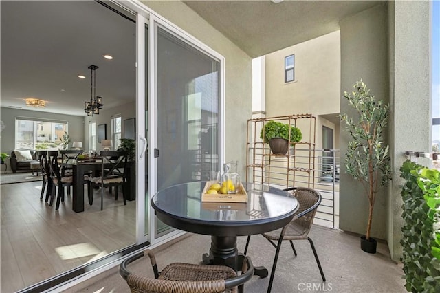 balcony with outdoor dining area