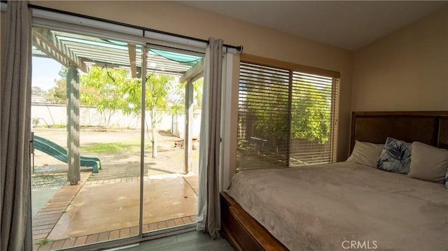 bedroom with access to outside