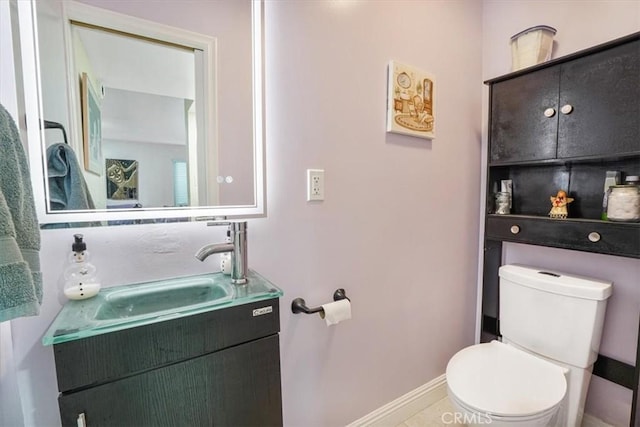 9920 Sepulveda Blvd Unit 1, Mission Hills San Fernando, CA 91345 - half bathroom with toilet, vanity, and baseboards