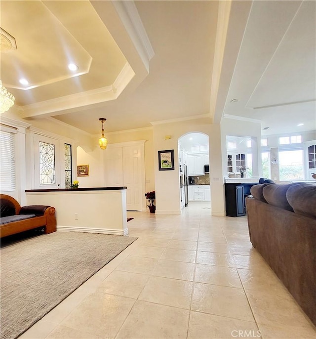 reception area with arched walkways