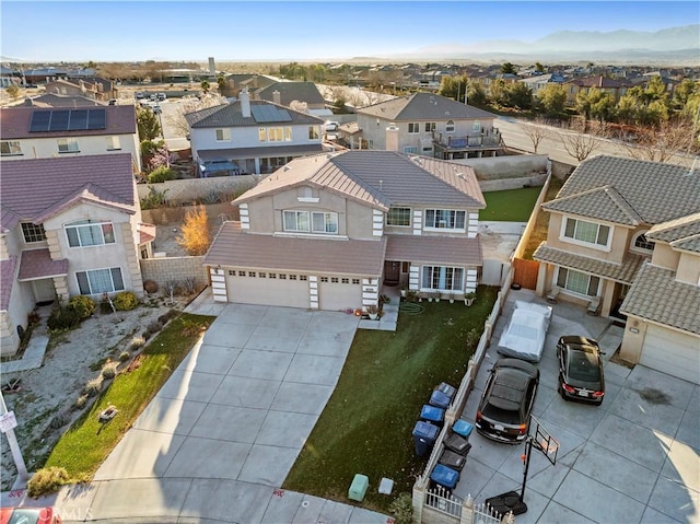 drone / aerial view with a residential view