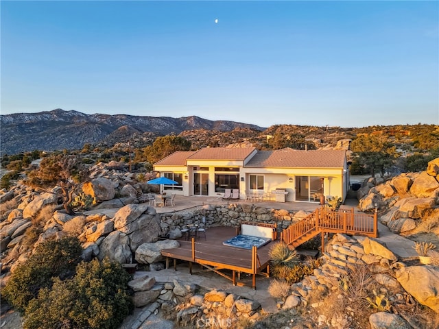 60125 Carrizo Rd, Mountain Center, CA 92561 - exterior space featuring area for grilling and a deck with mountain view
