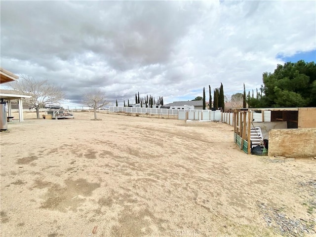 view of yard with fence