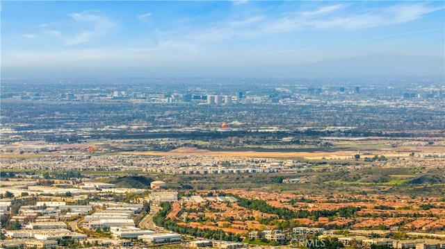 drone / aerial view with a mountain view