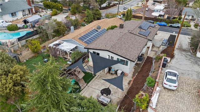 bird's eye view with a residential view