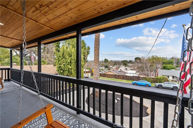 balcony featuring covered porch