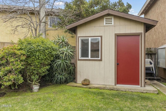 view of shed