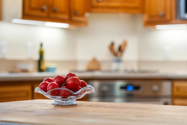 details featuring brown cabinets