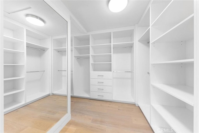 spacious closet with wood finished floors