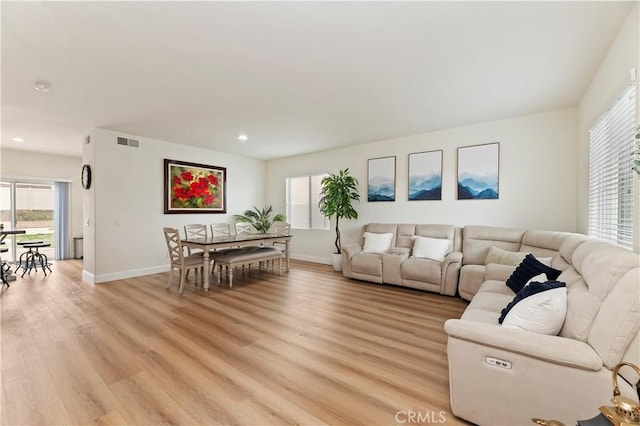 29193 Via Espada, Murrieta, CA 92563 - living area featuring baseboards, light wood-type flooring, and recessed lighting