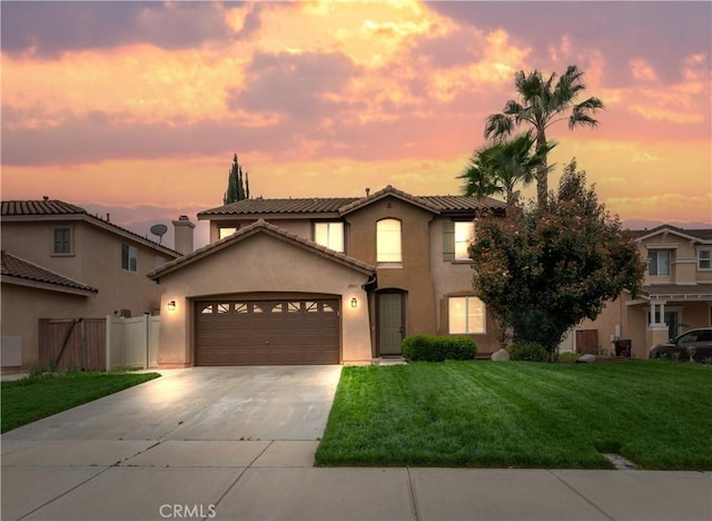 29193 Via Espada, Murrieta, CA 92563 - mediterranean / spanish-style home with driveway, a garage, stucco siding, and a tiled roof