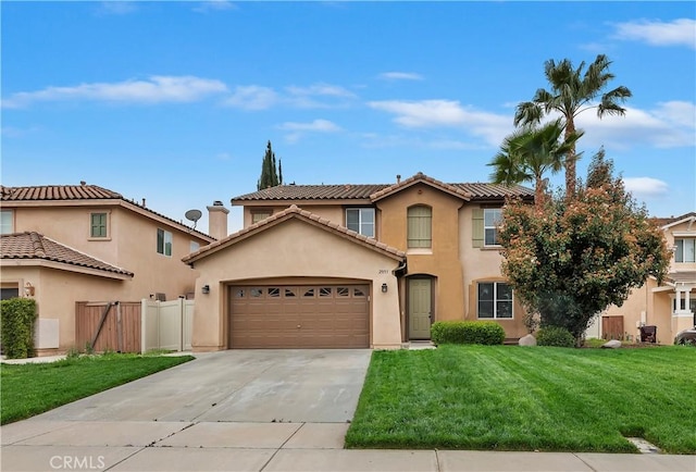 29193 Via Espada, Murrieta, CA 92563 - view of front of house featuring concrete driveway, stucco siding, an attached garage, and a tiled roof