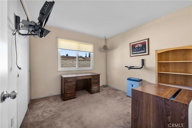 office area with light colored carpet