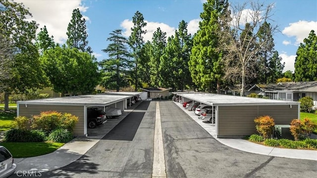 view of road featuring concrete driveway