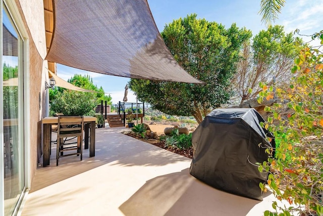 view of patio featuring area for grilling