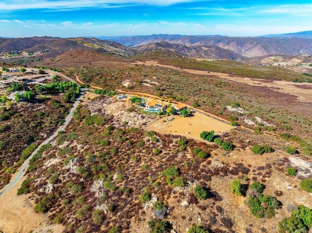 drone / aerial view with a mountain view