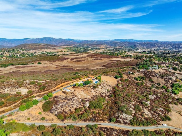 drone / aerial view with a mountain view