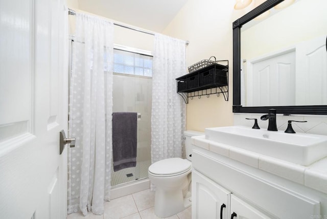 1185 Cedar Summit Dr, Ramona, CA 92065 - full bath featuring tile patterned floors, vanity, and a stall shower