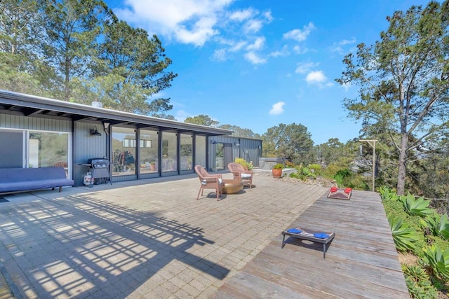 view of patio / terrace featuring a grill