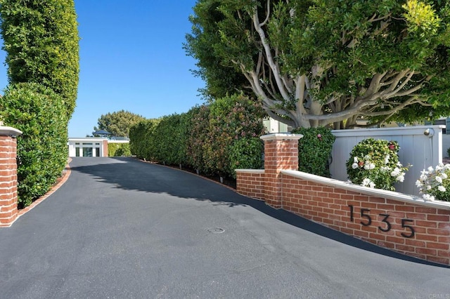 view of street featuring driveway