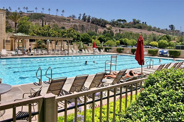 community pool with a patio