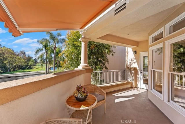 balcony with visible vents