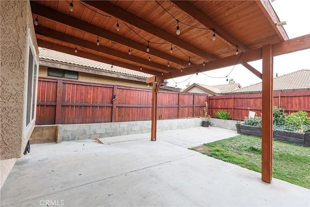 view of patio with a fenced backyard