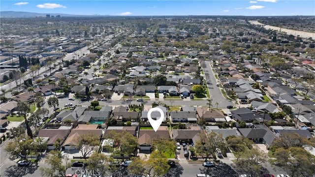 drone / aerial view with a residential view