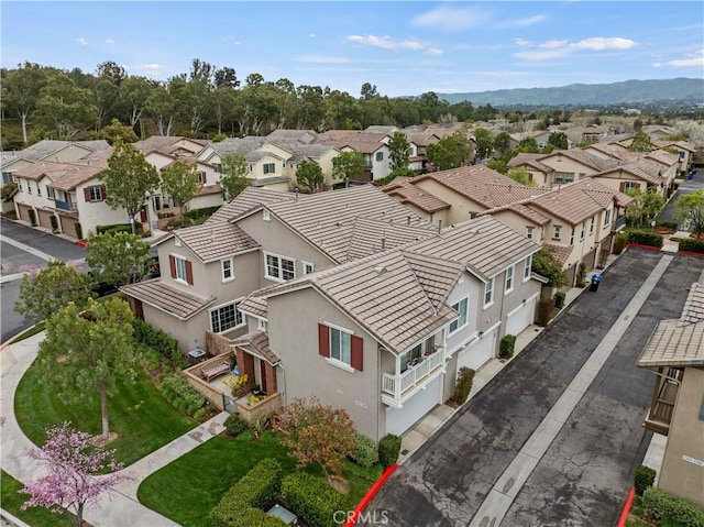 drone / aerial view with a residential view