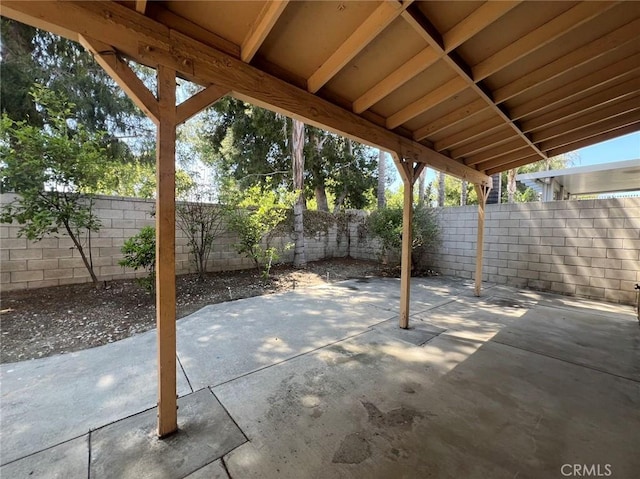 view of patio featuring a fenced backyard