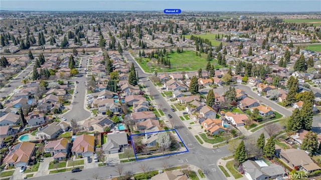 bird's eye view featuring a residential view