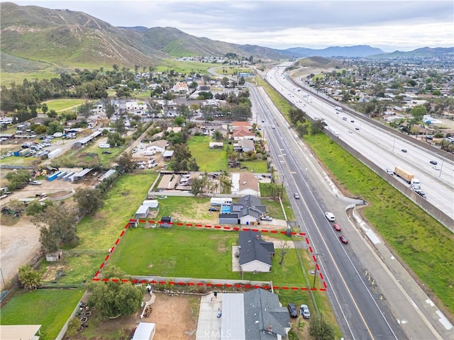 aerial view featuring a mountain view