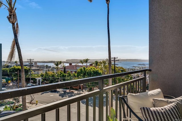 balcony with a water view